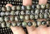 CJB318 15.5 inches 12mm round orange dendritic jade beads