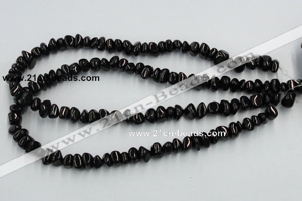 CJB32 16 inches 7*10mm chips natural jet gemstone beads wholesale