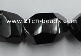 CJB41 16 inches 18*28mm faceted nugget natural jet gemstone beads