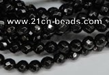 CJB45 15.5 inches 6mm faceted round natural jet gemstone beads