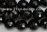 CJB46 15.5 inches 14mm faceted round natural jet gemstone beads