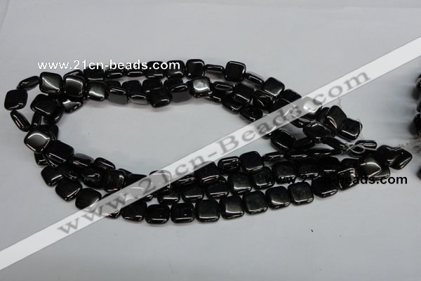 CJB59 15.5 inches 12*12mm square natural jet gemstone beads