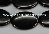 CJB73 15.5 inches 20*30mm oval natural jet gemstone beads