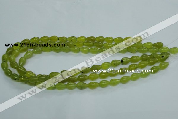 CKA106 15.5 inches 8*12mm teardrop Korean jade gemstone beads