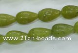 CKA107 15.5 inches 10*17mm teardrop Korean jade gemstone beads