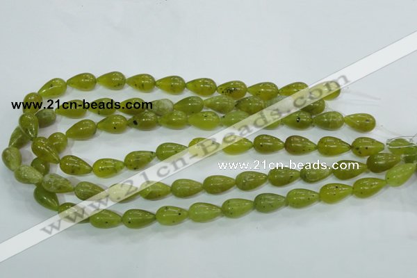 CKA107 15.5 inches 10*17mm teardrop Korean jade gemstone beads