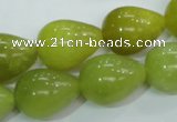 CKA108 15.5 inches 15*20mm teardrop Korean jade gemstone beads