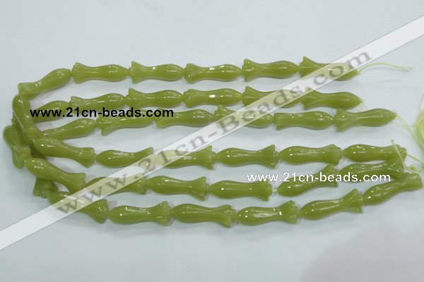 CKA109 15.5 inches 12*30mm flower Korean jade gemstone beads