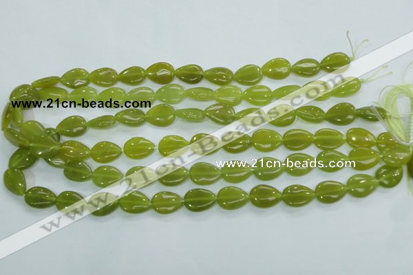 CKA113 15.5 inches 12*16mm flat teardrop Korean jade gemstone beads