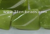 CKA115 15.5 inches 21*30mm twisted rectangle Korean jade beads