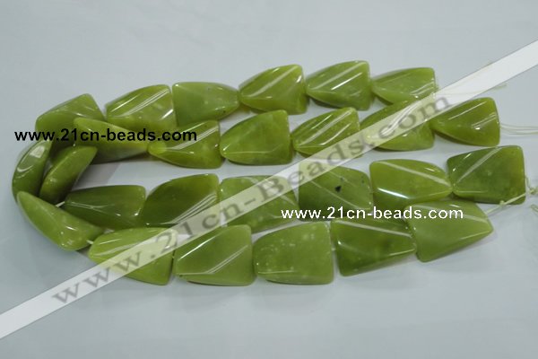 CKA115 15.5 inches 21*30mm twisted rectangle Korean jade beads