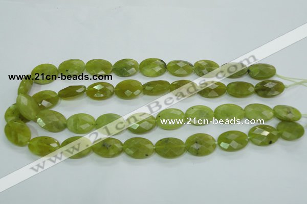 CKA118 15.5 inches 15*20mm faceted oval Korean jade beads