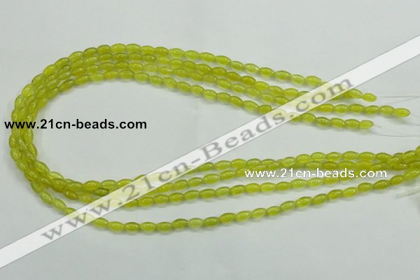 CKA15 15.5 inches 4*6mm rice Korean jade gemstone beads