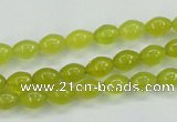 CKA16 15.5 inches 6*8mm rice Korean jade gemstone beads