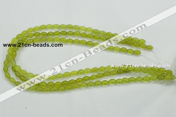 CKA16 15.5 inches 6*8mm rice Korean jade gemstone beads