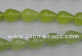 CKA211 15.5 inches 8*12mm teardrop Korean jade gemstone beads