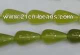 CKA212 15.5 inches 10*18mm teardrop Korean jade gemstone beads