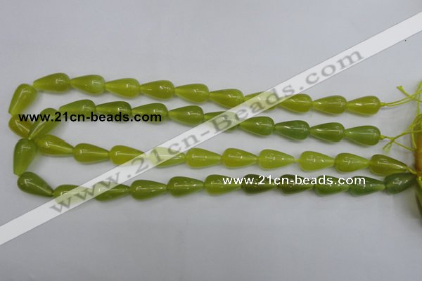 CKA212 15.5 inches 10*18mm teardrop Korean jade gemstone beads