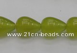 CKA213 15.5 inches 13*18mm teardrop Korean jade gemstone beads