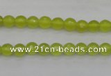 CKA217 15.5 inches 6mm faceted round Korean jade gemstone beads