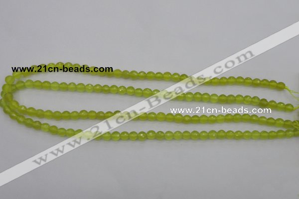 CKA217 15.5 inches 6mm faceted round Korean jade gemstone beads