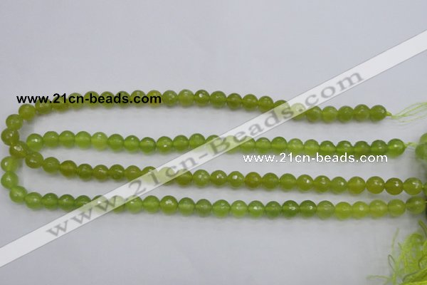 CKA219 15.5 inches 8mm faceted round Korean jade gemstone beads