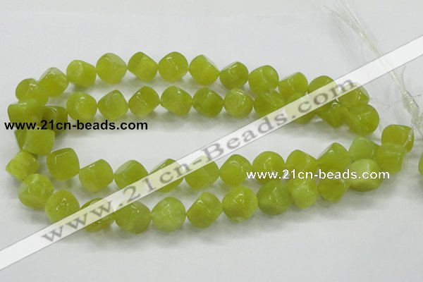 CKA22 15.5 inches 12*12mm cube Korean jade gemstone beads