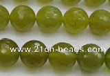 CKA220 15.5 inches 14mm faceted round Korean jade gemstone beads