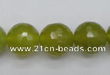 CKA221 15.5 inches 16mm faceted round Korean jade gemstone beads