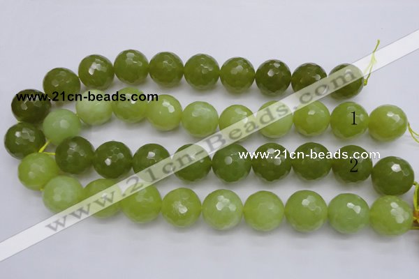 CKA223 15.5 inches 20mm faceted round Korean jade gemstone beads