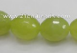 CKA224 15.5 inches 15*20mm faceted egg-shaped Korean jade gemstone beads