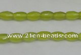 CKA225 15.5 inches 6*8mm faceted rice Korean jade gemstone beads