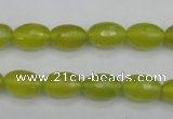 CKA226 15.5 inches 8*12mm faceted rice Korean jade gemstone beads