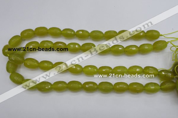 CKA227 15.5 inches 12*16mm faceted rice Korean jade gemstone beads