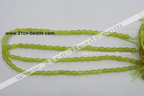 CKA228 15.5 inches 6*8mm faceted teardrop Korean jade gemstone beads