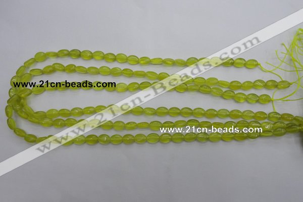 CKA241 15.5 inches 6*8mm oval Korean jade gemstone beads