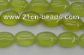 CKA244 15.5 inches 10*14mm oval Korean jade gemstone beads