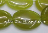 CKA251 15.5 inches 22*30mm oval Korean jade gemstone beads