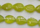 CKA256 15.5 inches 12*16mm flat teardrop Korean jade gemstone beads