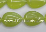 CKA258 15.5 inches 18*25mm flat teardrop Korean jade gemstone beads