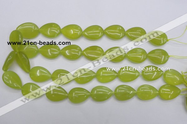 CKA258 15.5 inches 18*25mm flat teardrop Korean jade gemstone beads