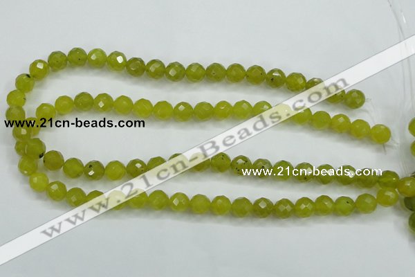 CKA27 15.5 inches 10mm faceted round Korean jade gemstone beads