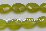 CKA271 15.5 inches 12*16mm faceted oval Korean jade gemstone beads