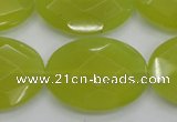 CKA273 15.5 inches 22*30mm faceted oval Korean jade gemstone beads