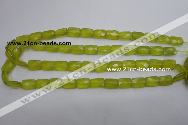 CKA280 15.5 inches 10*14mm faceted rectangle Korean jade gemstone beads