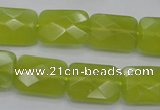 CKA281 15.5 inches 13*18mm faceted rectangle Korean jade gemstone beads