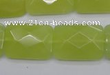 CKA283 15.5 inches 18*25mm faceted rectangle Korean jade gemstone beads