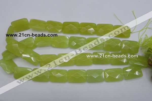 CKA283 15.5 inches 18*25mm faceted rectangle Korean jade gemstone beads