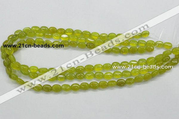 CKA31 15.5 inches 8*10mm oval Korean jade gemstone beads