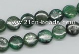 CKC107 16 inches 10mm flat round natural green kyanite beads wholesale